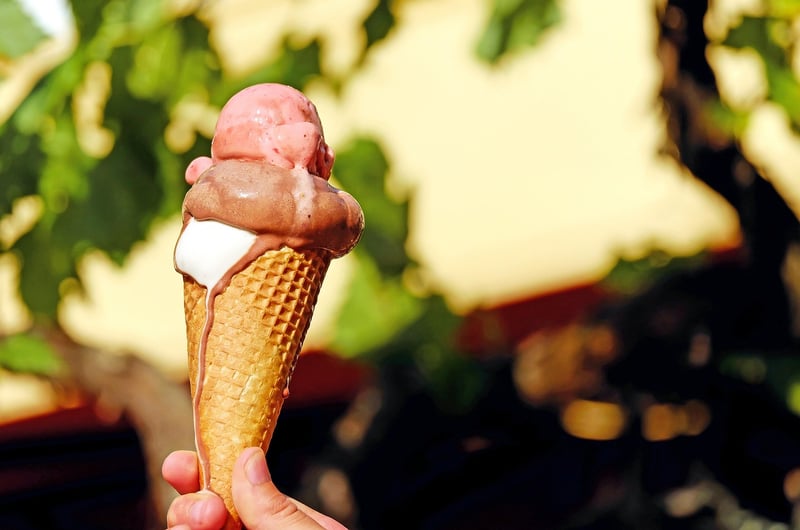Avocado Ice Cream with Balsamic Reduction